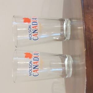 Molson Canadian beer lager pint glasses,set of 2